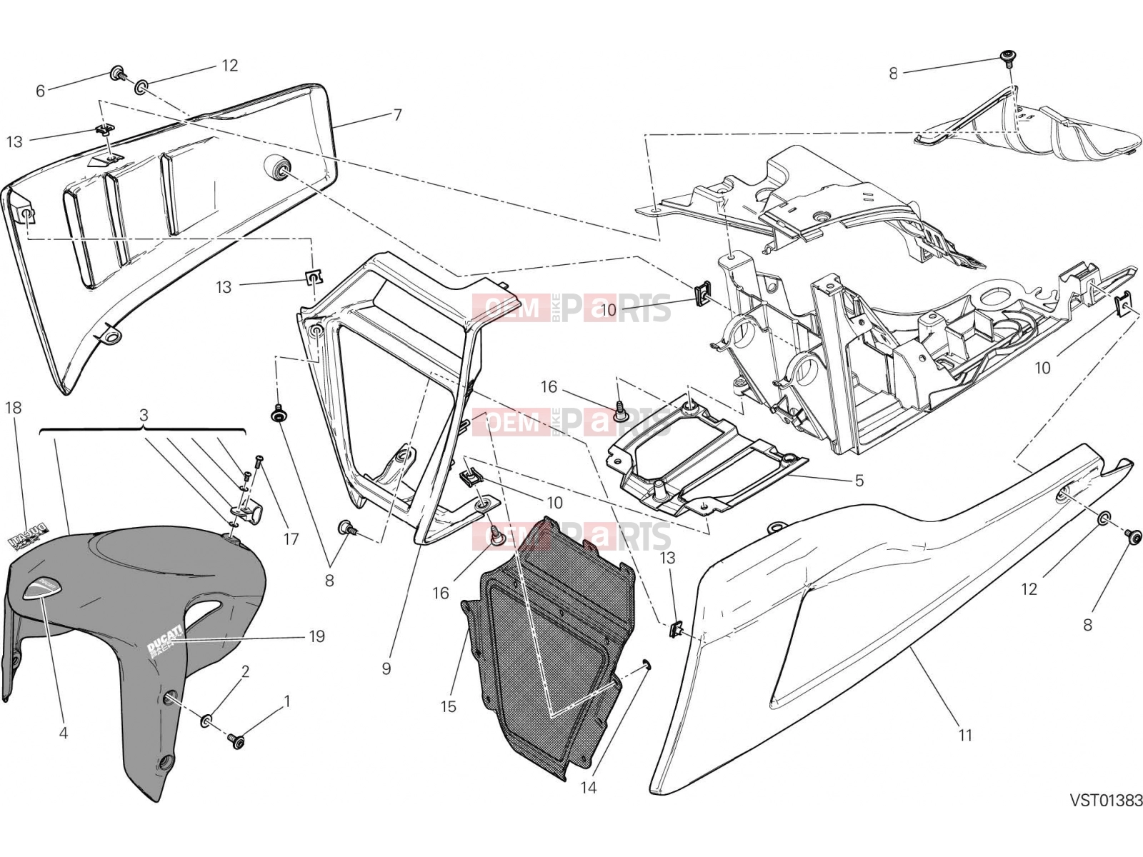 DUCATI 2015 Diavel FRONT MUDGUARD [MOD:DVL]
