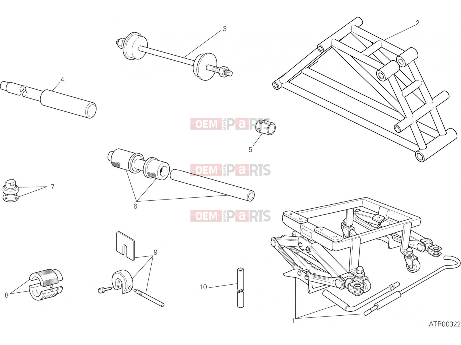 DUCATI 2016 Monster 821 Stripe WORKSHOP SERVICE TOOLS, FRAME [MOD:M821 STR]