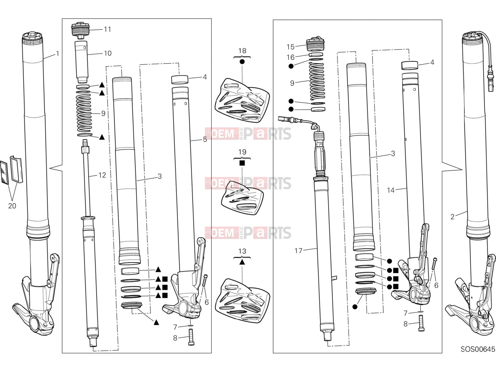 DUCATI 2018 Multistrada 1260 S FRONT FORK [MOD:MS1260S]