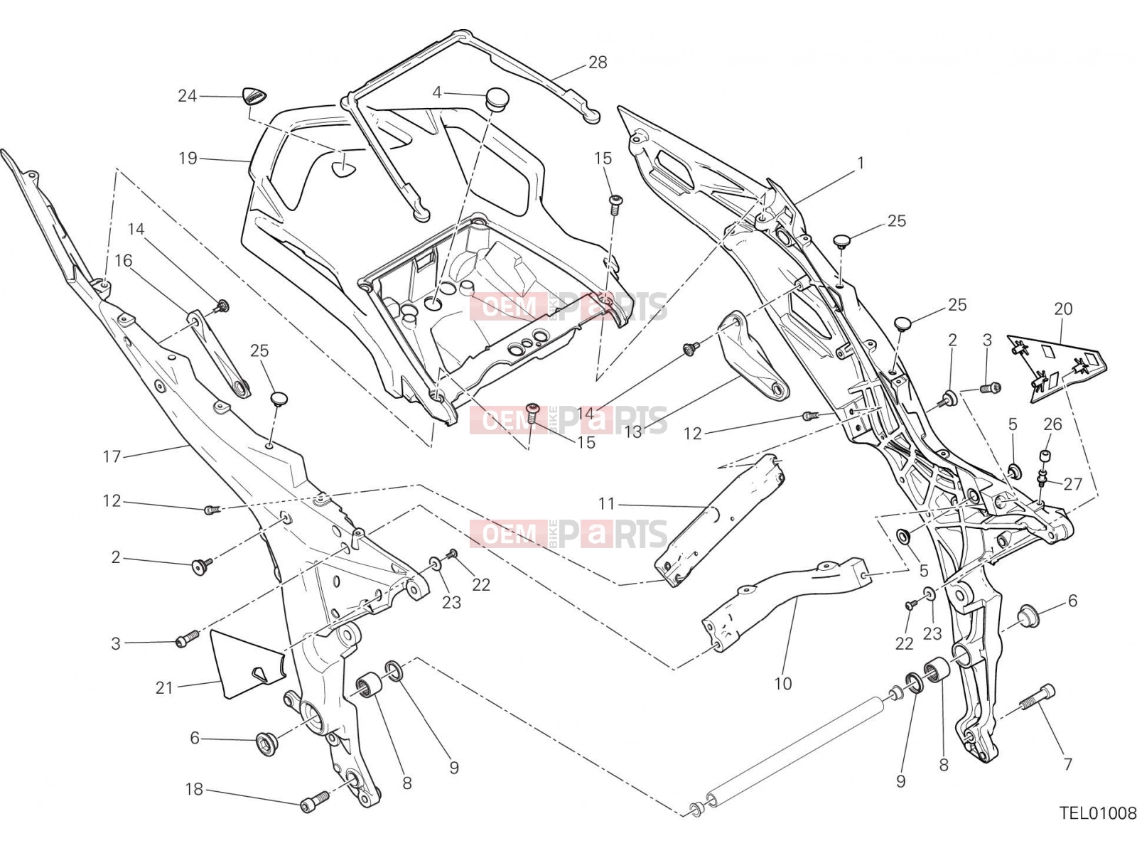 DUCATI 2019 Multistrada 950  REAR FRAME COMP. [MOD:MS950]