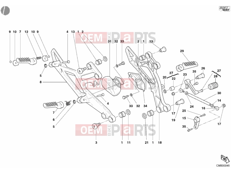 DUCATI 2004 Monster 800 FOOTREST » FRAME
