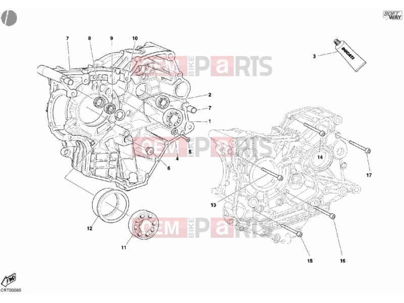 DUCATI 2004 998 Final Ed. CRANKCASE BEARINGS » ENGINE CASE