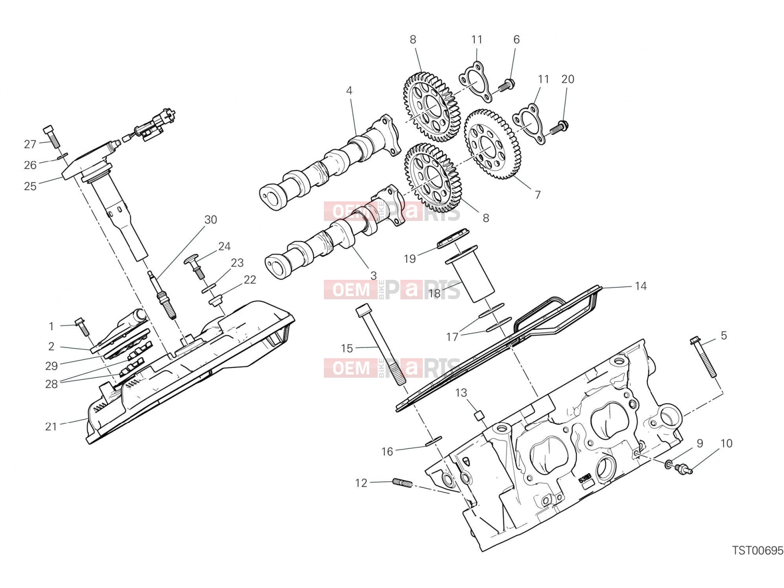 DUCATI 2021 Multistrada V4 REAR HEAD - TIMING SYSTEM [MOD:MSV4]