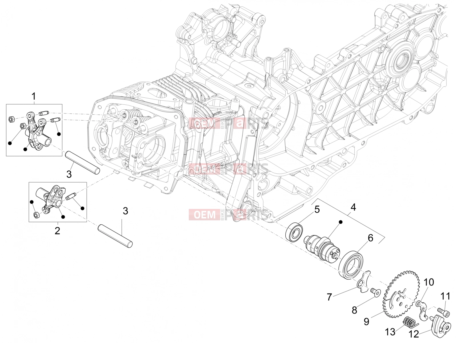 Engine » Rocking levers support unit - Piaggio Liberty 150 2020