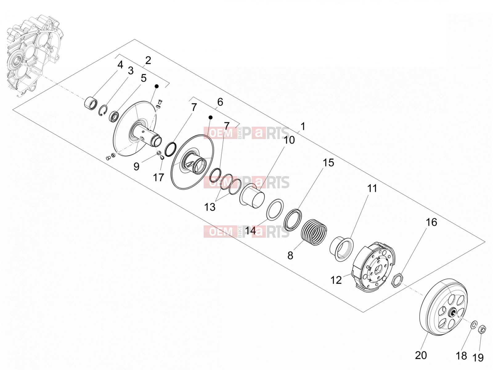 Engine » Driven pulley - Piaggio Liberty 150 2021