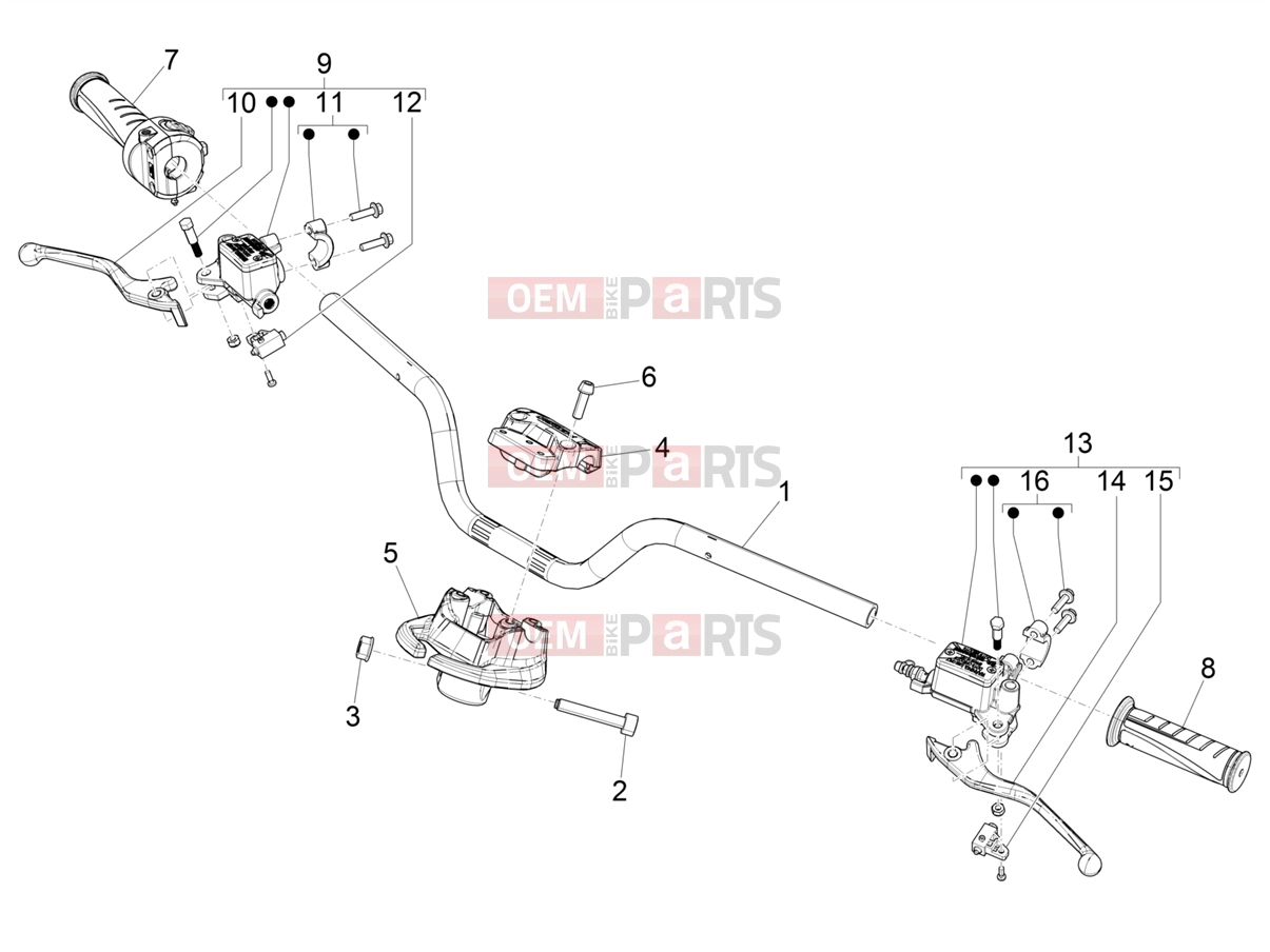 PIAGGIO Piaggio 1 Motorcycle Handlebars/Steering » Handlebars - Master cil.