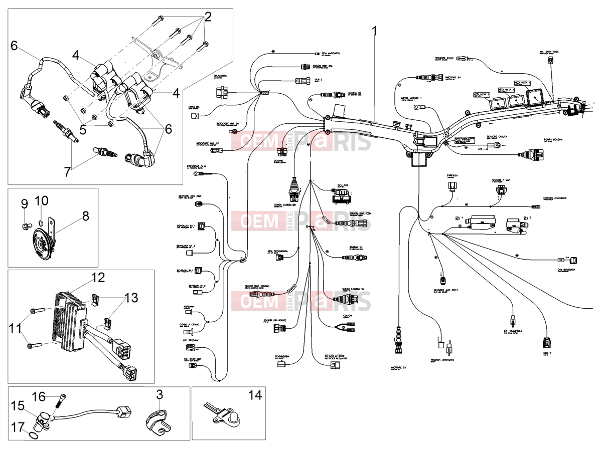 Electrical systems » Front electrical system - Motoguzzi V85 TT 2020