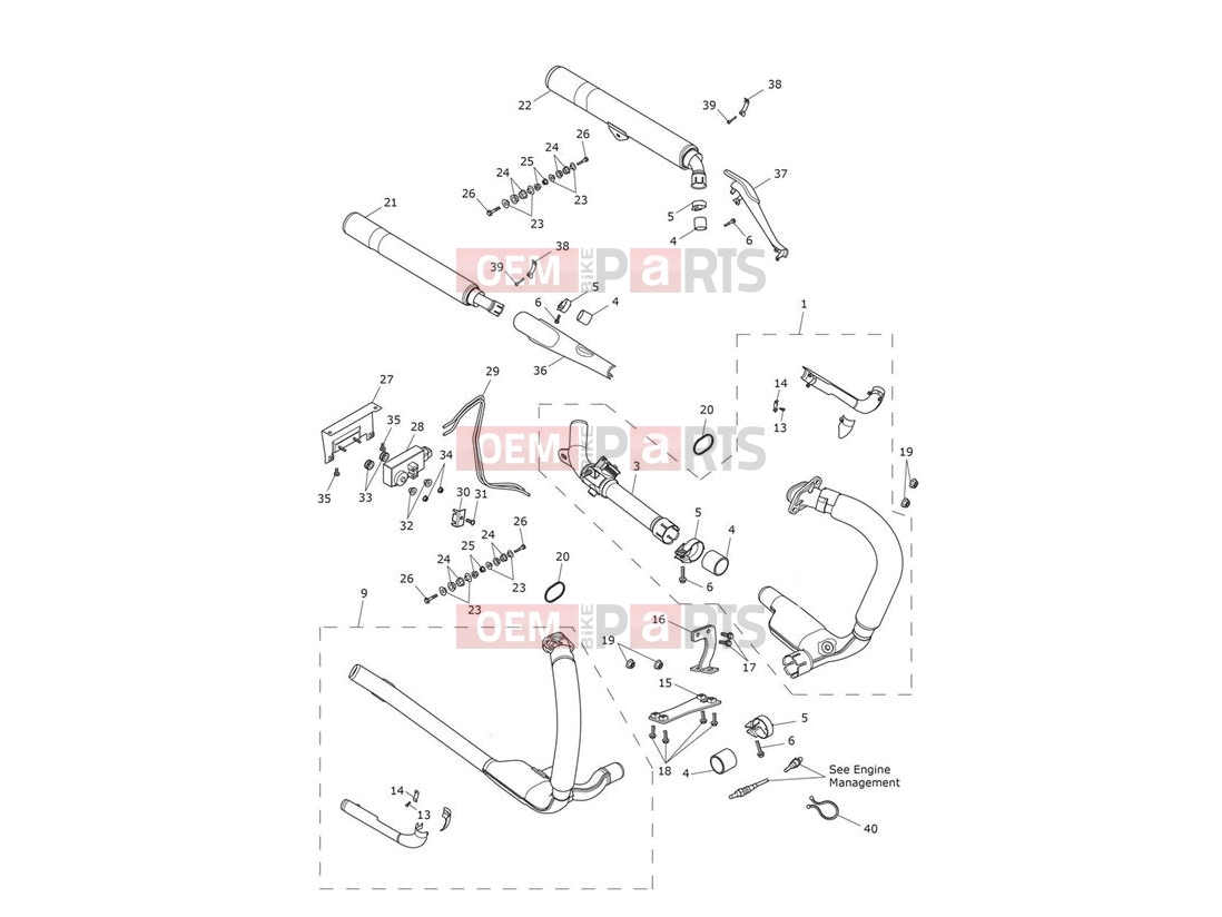 Triumph 2014 THUNDERBIRD COMMANDER Exhaust System