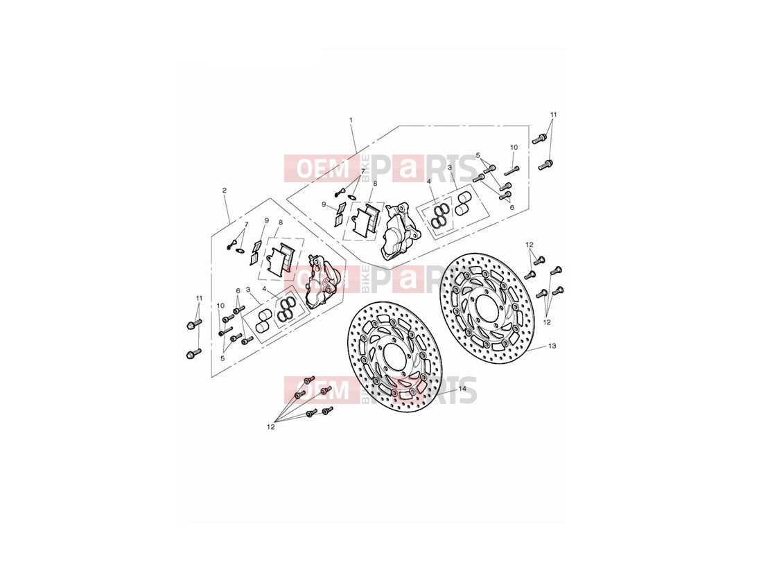 Triumph 2014 THUNDERBIRD LT Front Brake Caliper & Discs