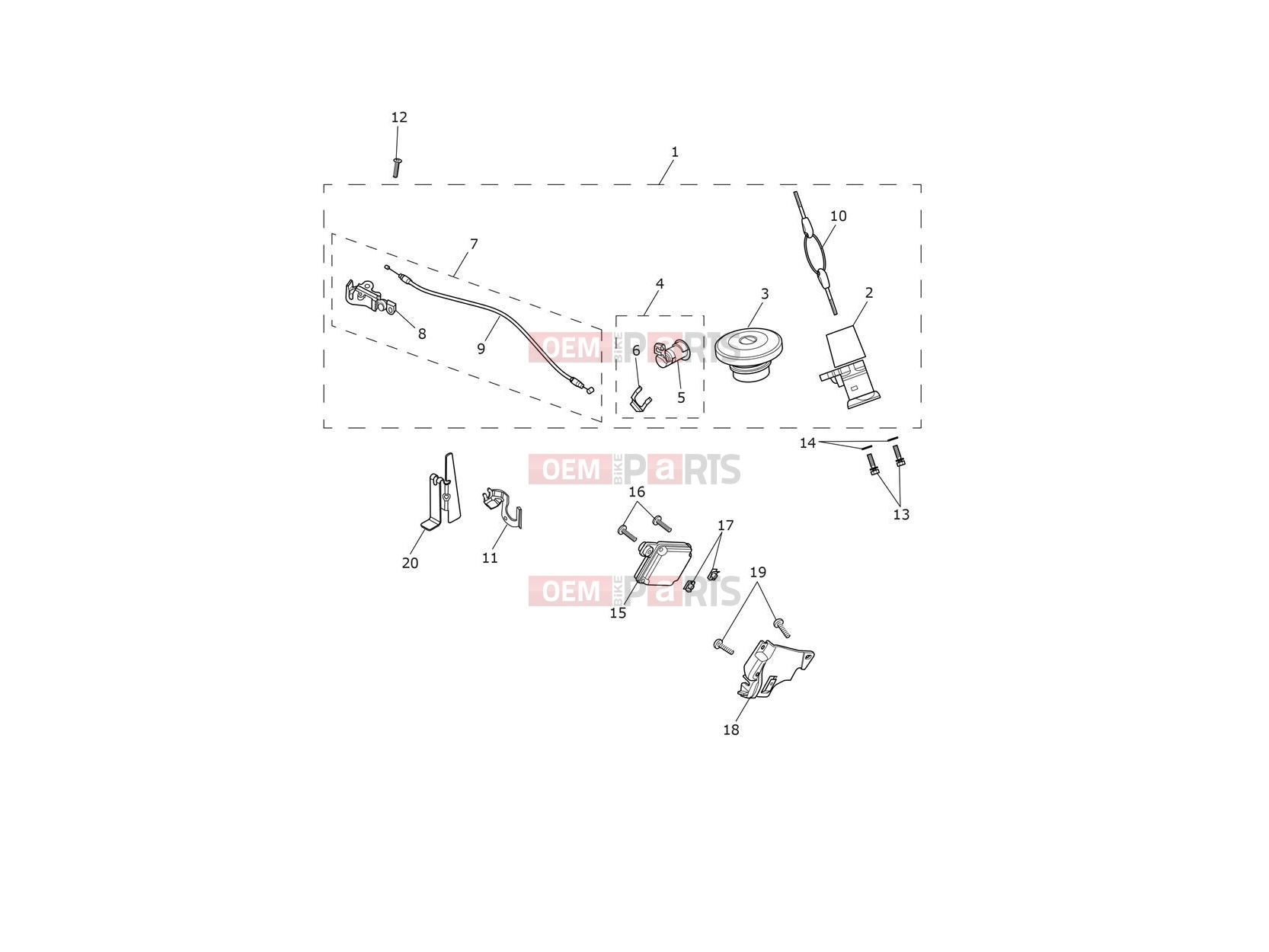 Triumph 2019 SPEED TWIN Ignition Switch & Lock Set