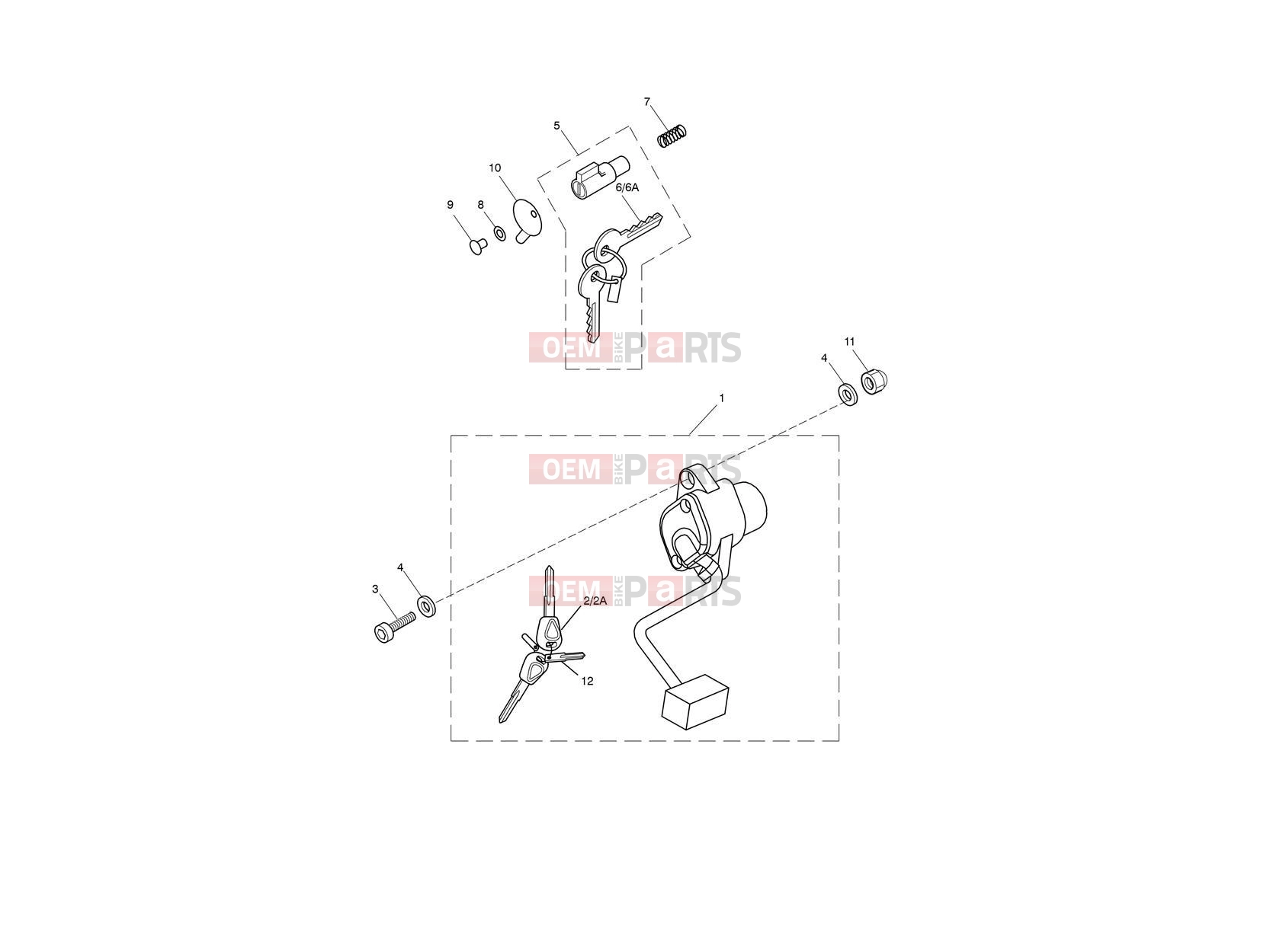 Triumph 2012 SCRAMBLER EFI Ignition Switch & Steering Lock