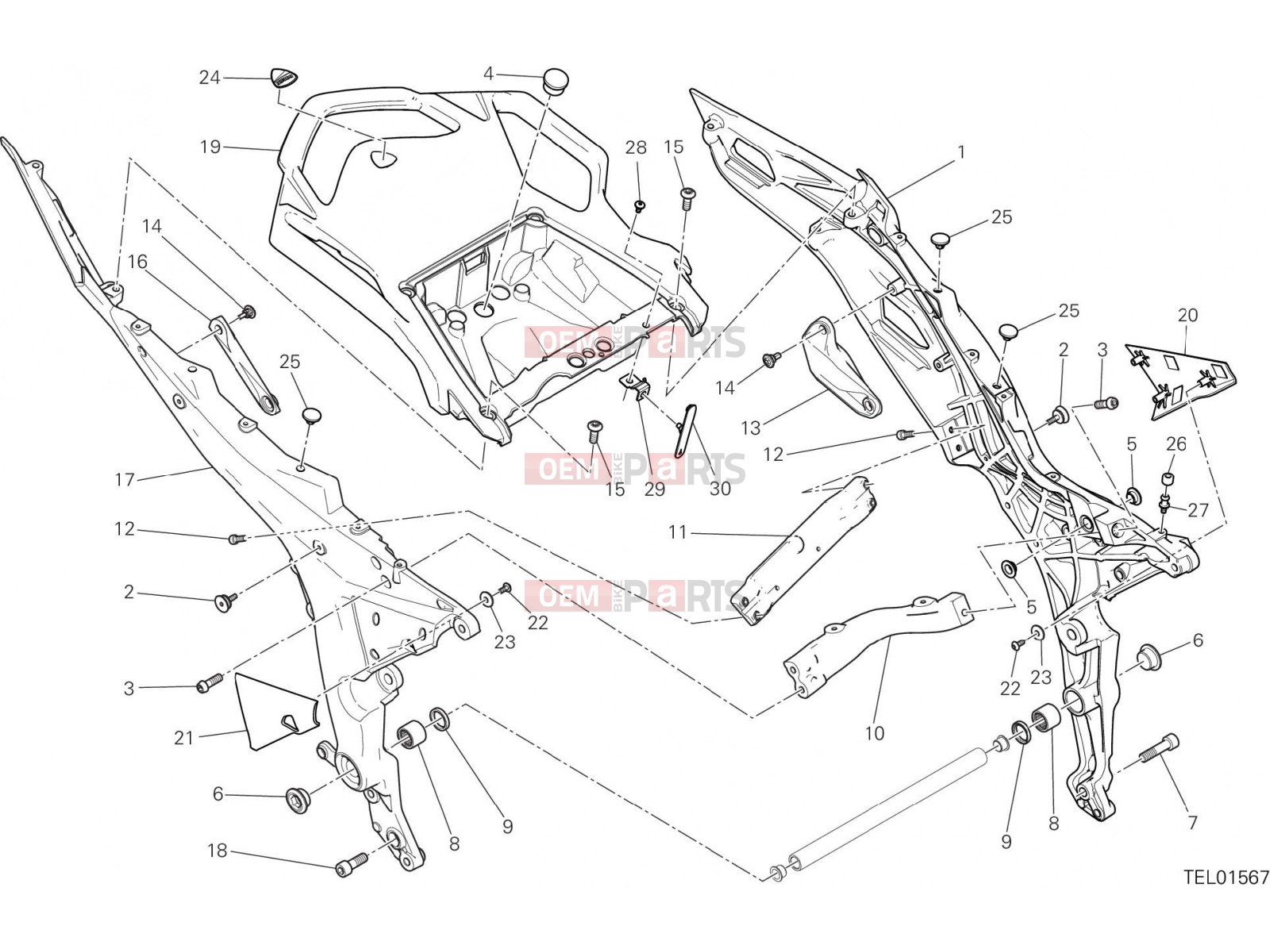 DUCATI 2023 Multistrada V2 S REAR FRAME COMP.