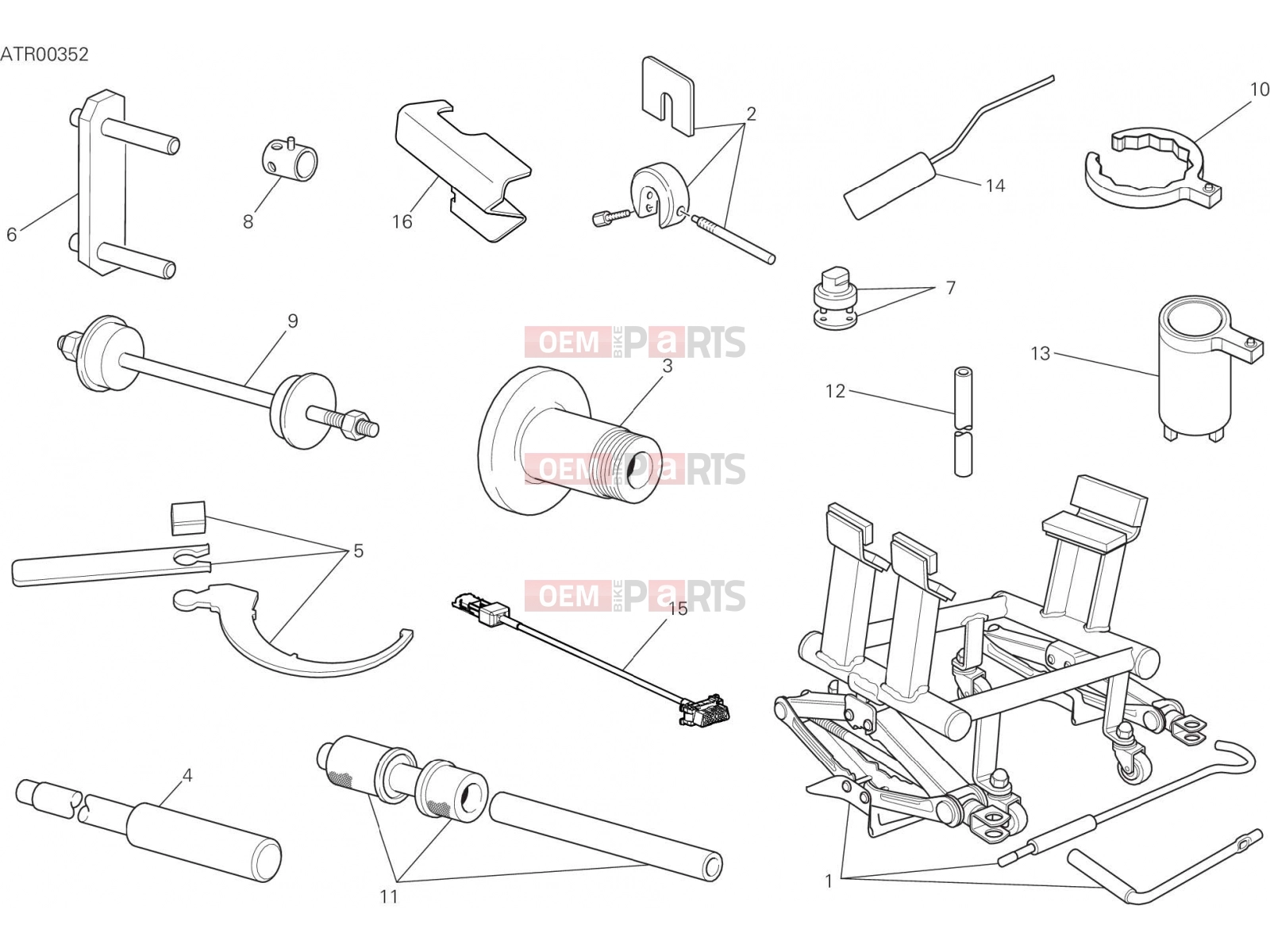 DUCATI 2017 Multistrada 1200 WORKSHOP SERVICE TOOLS [MOD:MS1200]
