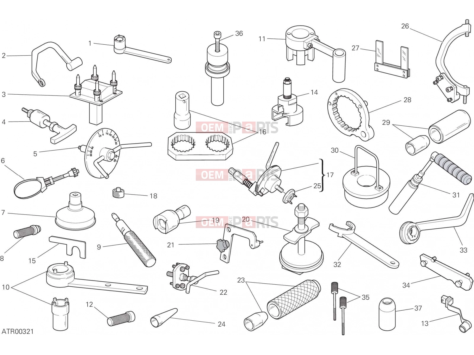 DUCATI 2017 Multistrada 950 WORKSHOP SERVICE TOOLS [MOD:MS950T]