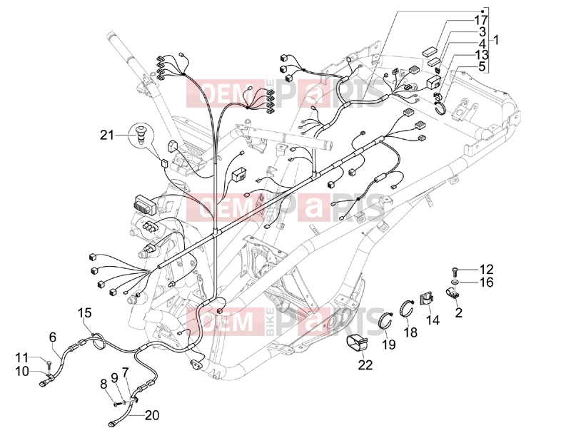 gilera 2015 Fuoco 500 LT Electrical system » Main cable harness