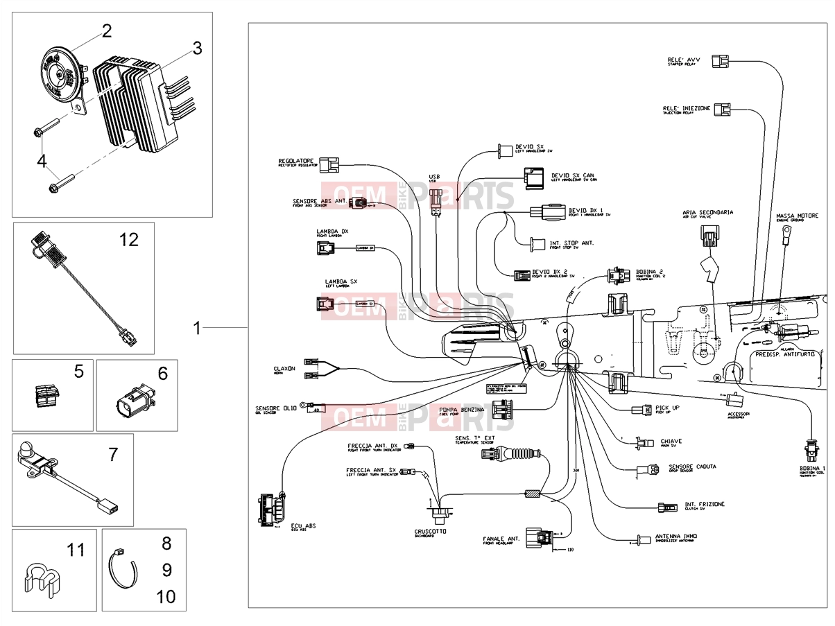 Electrical systems » Front electrical system - Motoguzzi V9 Bobber 850 2023