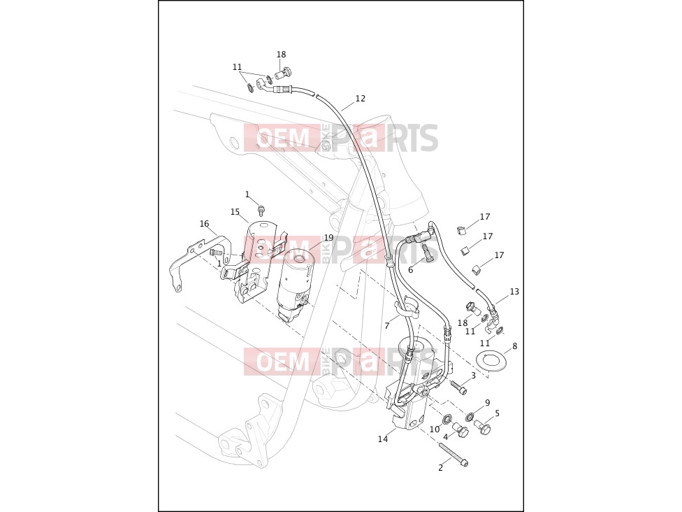 Harley-Davidson 2017 SOFTAIL SLIM  - FLS BRAKE LINES, FRONT, ABS