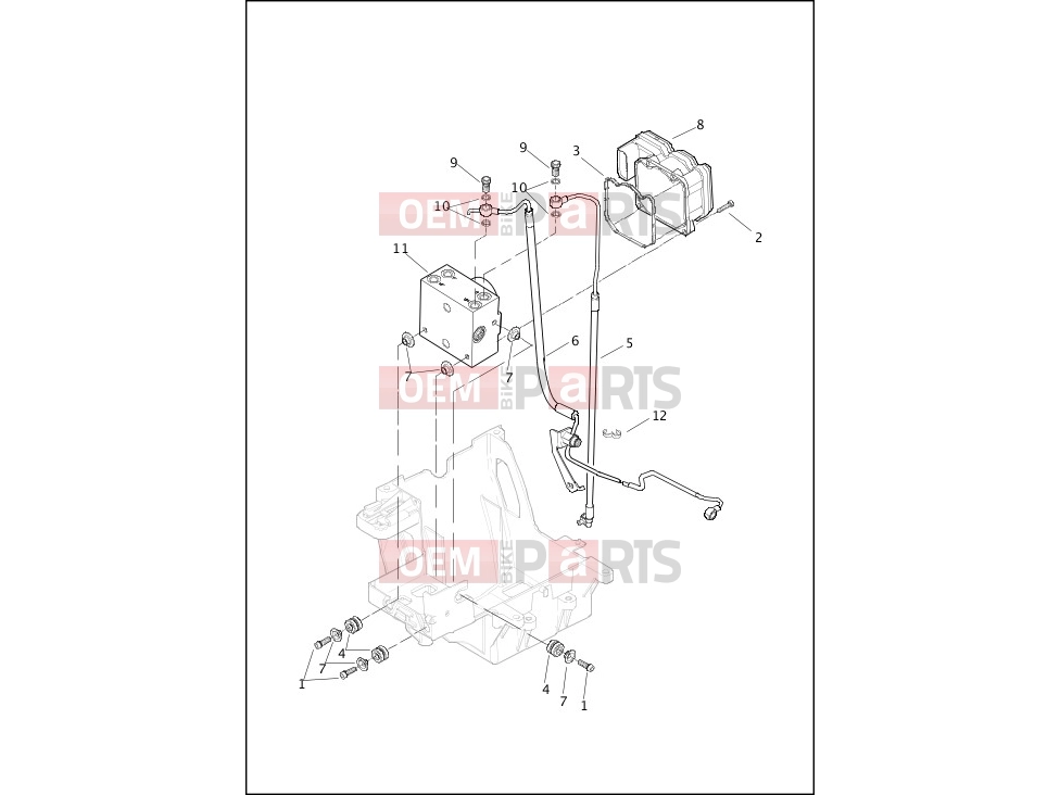 Harley-Davidson 2013 CVO/CUSTOM CVO ULTRA CLASSIC  - FLHTCUSE8 BRAKE LINES & MODULE, REAR - ABS