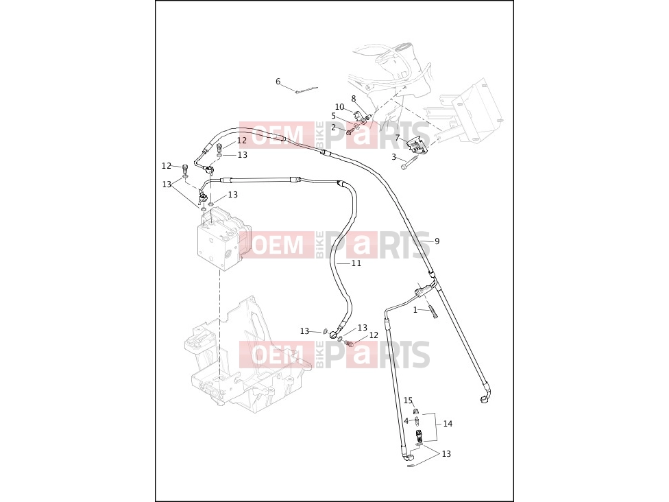 Harley-Davidson 2013 TOURING ROAD GLIDE CUSTOM  - FLTRX BRAKE LINES, FRONT - ABS