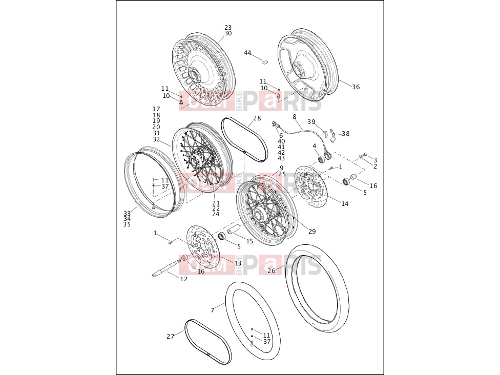 Harley-Davidson 2013 TOURING ROAD GLIDE CUSTOM  - FLTRX WHEELS, FRONT (1 OF 2)
