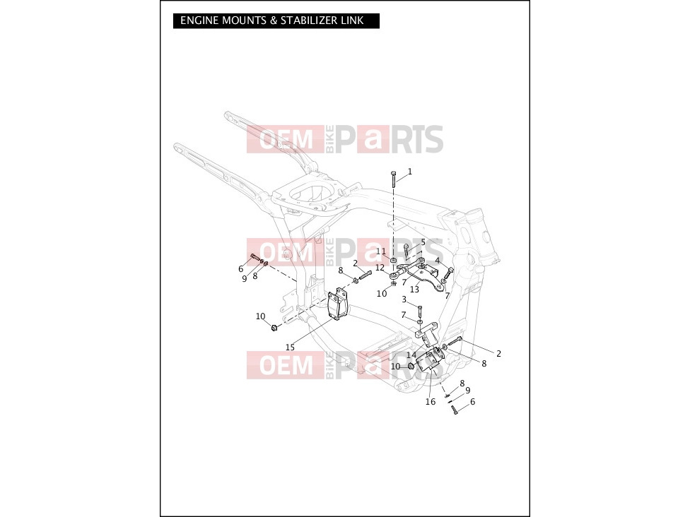 Harley-Davidson 2012 DYNA DYNA FAT BOB  - FXDF ENGINE MOUNTS & STABILIZER LINK