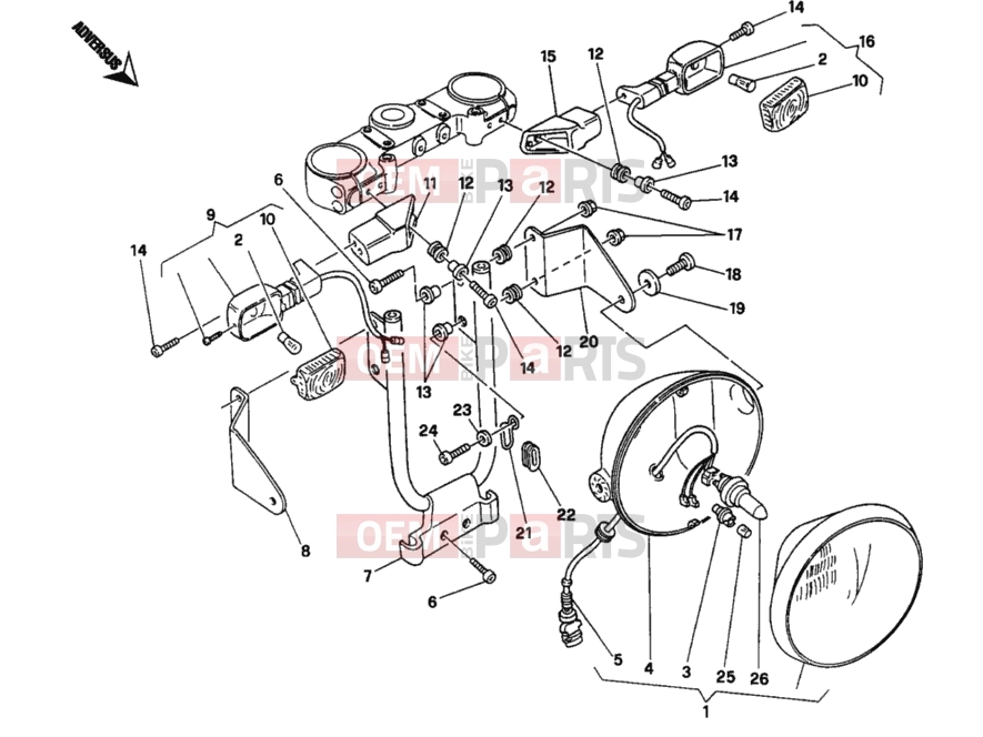 DUCATI 2000 Monster 400 HEADLIGHT » LIGHTING SYSTEM