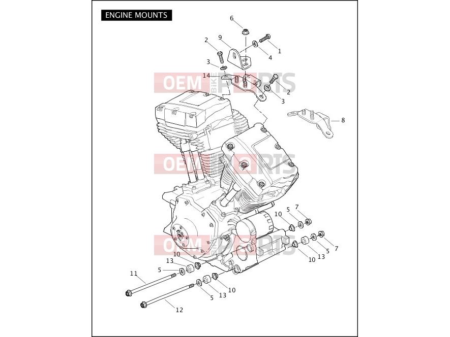 Harley-Davidson 2010 SOFTAIL CROSS BONES  - FLSTSB ENGINE MOUNTS