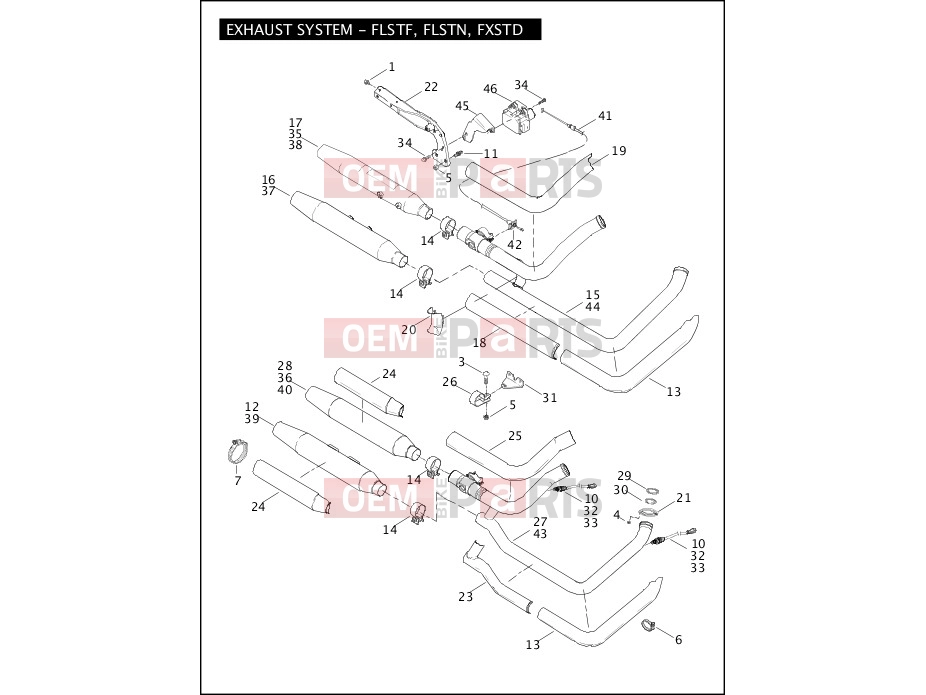 Harley-Davidson 2007 SOFTAIL SOFTAIL DEUCE  - FXSTD EXHAUST SYSTEM - FLSTF, FLSTN, FXSTD