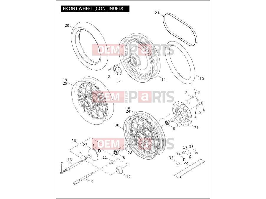 Harley-Davidson 2006 SOFTAIL SOFTAIL DEUCE  - FXSTD FRONT WHEEL (CONTINUED)