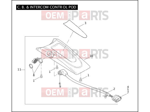 Harley-Davidson 2004 TOURING ELECTRA GLIDE CLASSIC  - FLHTCI C.B. & INTERCOM CONTROL POD