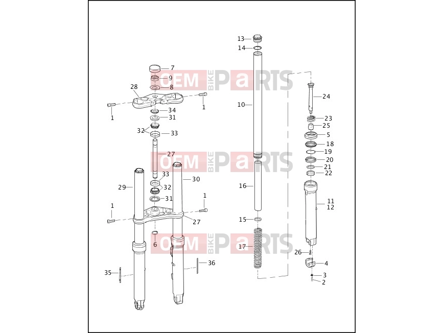 Harley-Davidson 2003 VRSC VRSCA V-ROD  - VRSCA FRONT FORK