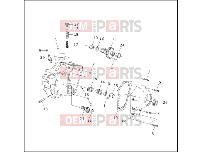 Harley-Davidson 1995 DYNA DYNA SUPER GLIDE  - FXD CRANKCASE - GEAR SIDE