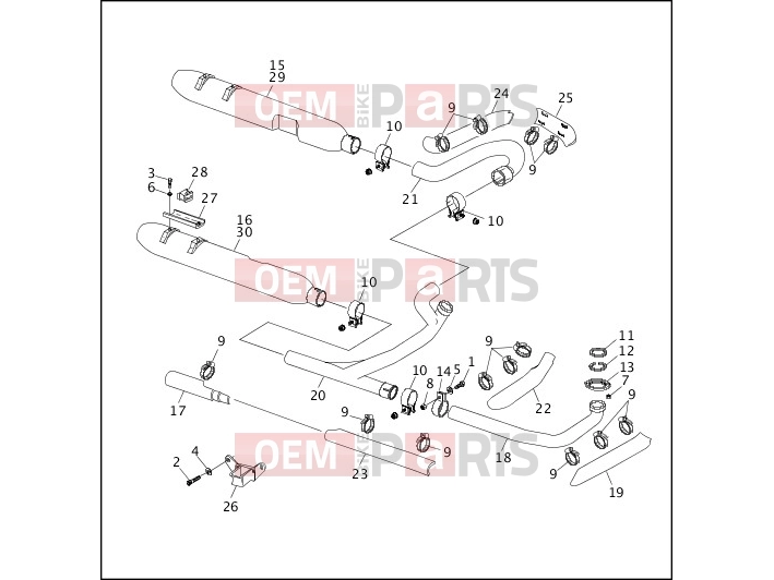 Harley-Davidson 1995 TOURING ELECTRA GLIDE STANDARD  - FLHT EXHAUST SYSTEM (2 OF 2)
