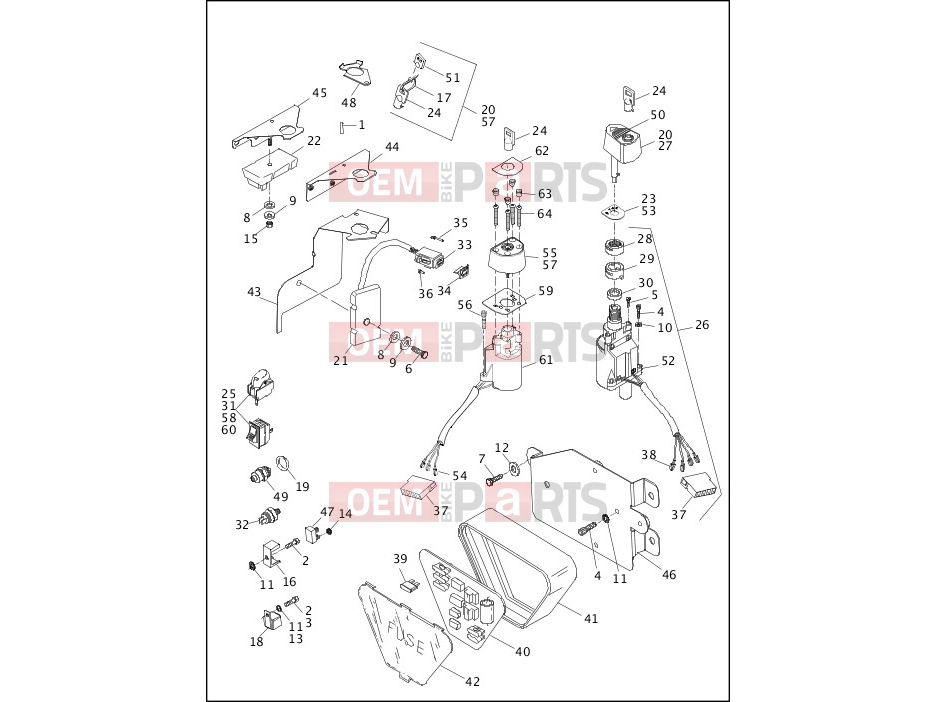Harley-Davidson 1995 TOURING ELECTRA GLIDE STANDARD  - FLHT SWITCHES & CIRCUIT BREAKERS (1 OF 3)