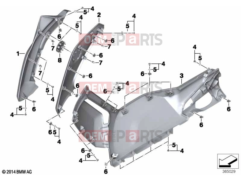 BMW Motorrad BMW 2020 C models C evolution (0C03) 46 | Trim panel side section primed front | Trim panel side section primed front
