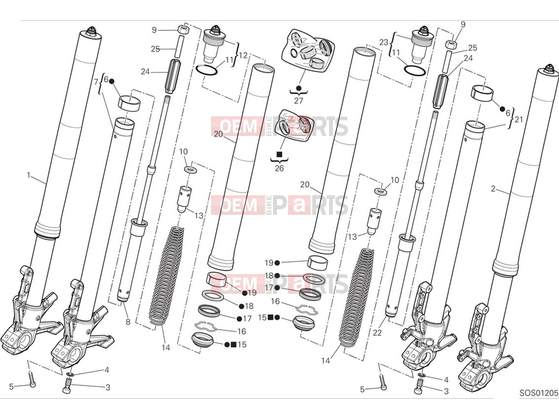 DUCATI 2024 DesertX Front fork