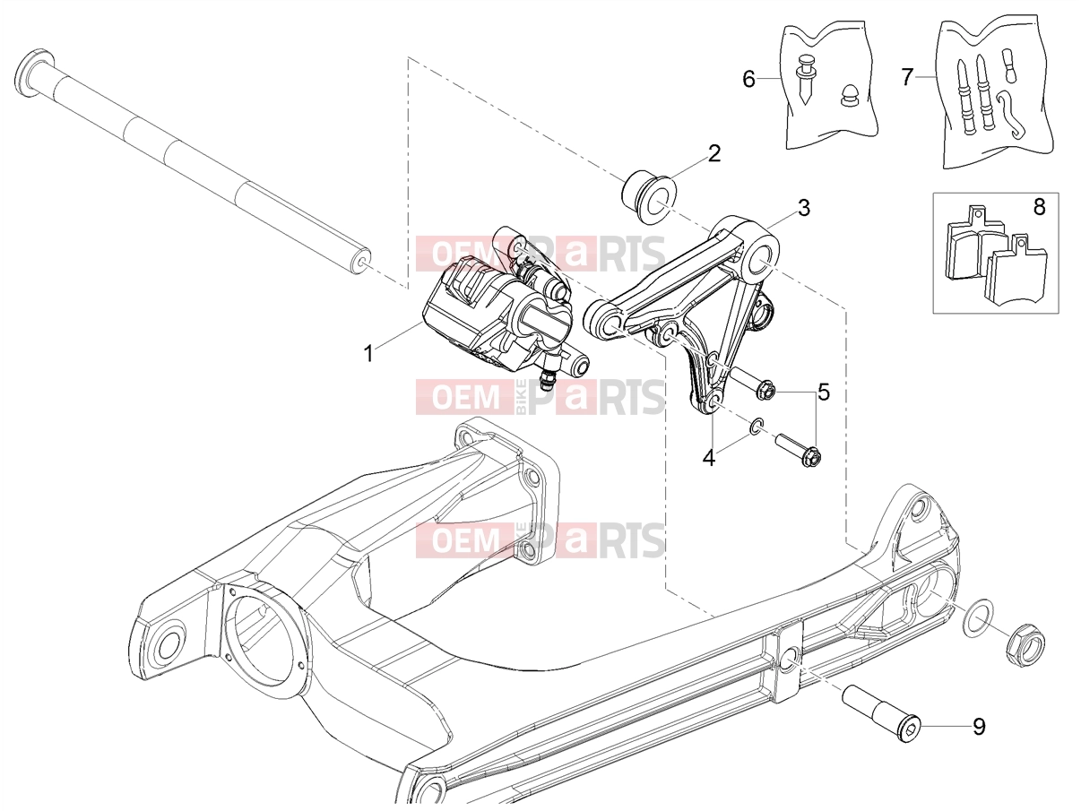 MOTOGUZZI V7 Stone 850 (EU, GSO) Braking system » Rear brake caliper