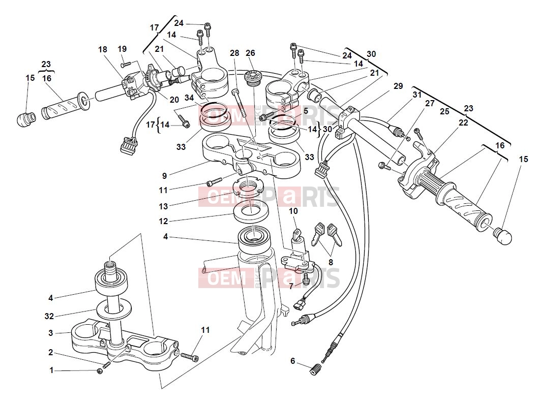 DUCATI 2002 Supersport 900 SS HANDLEBAR AND CONTROLS