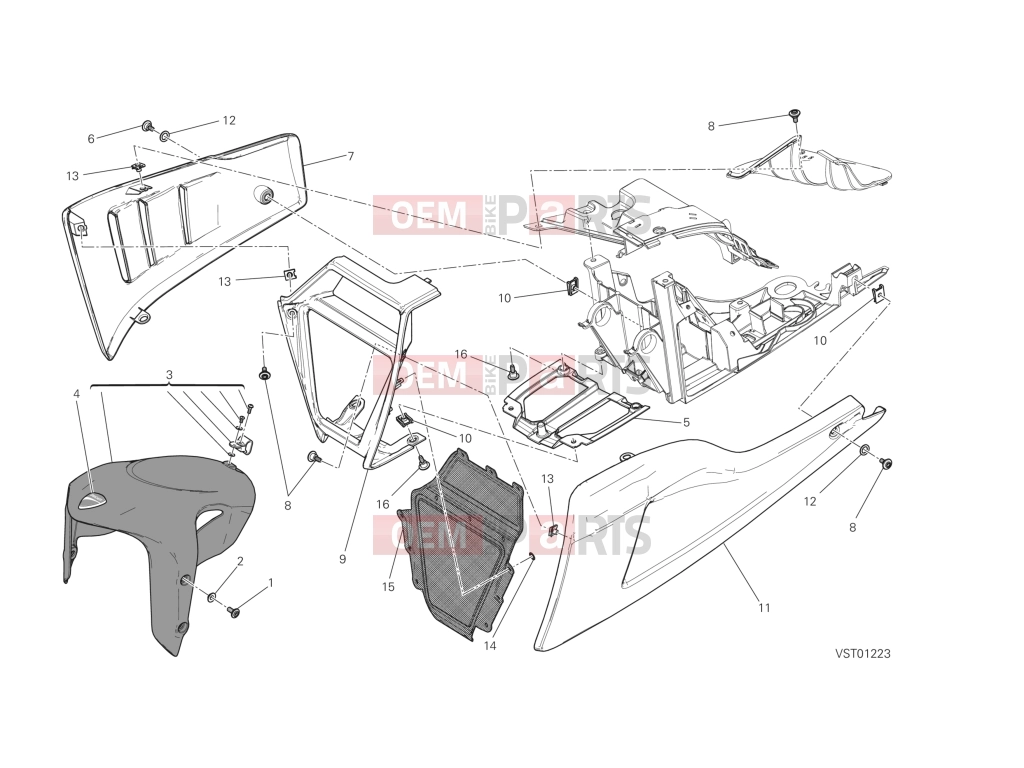 DUCATI 2013 Diavel Strada FRONT MUDGUARD