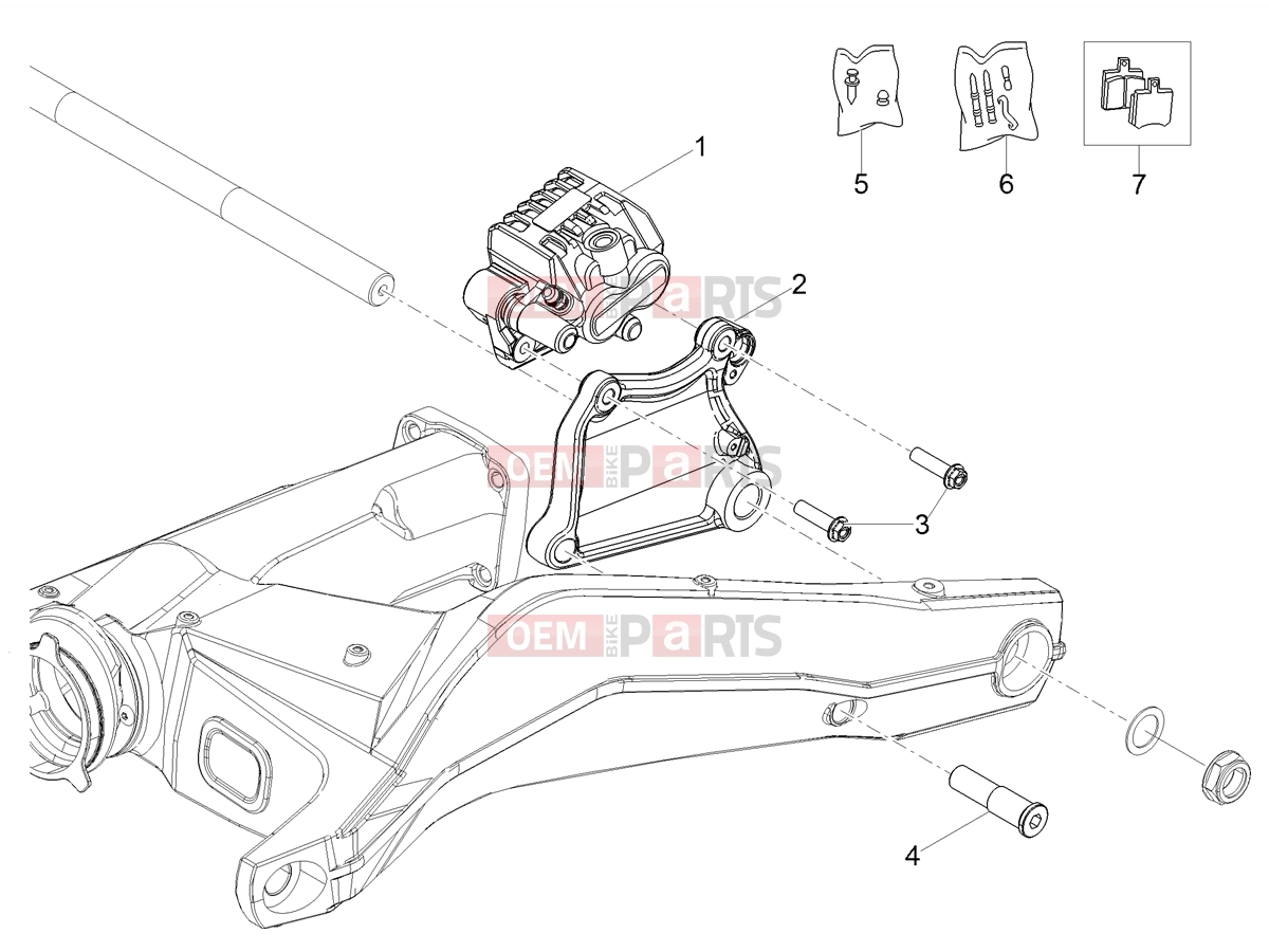 MOTOGUZZI V85 TT Strada E5+ (EU) Braking system » Rear brake caliper