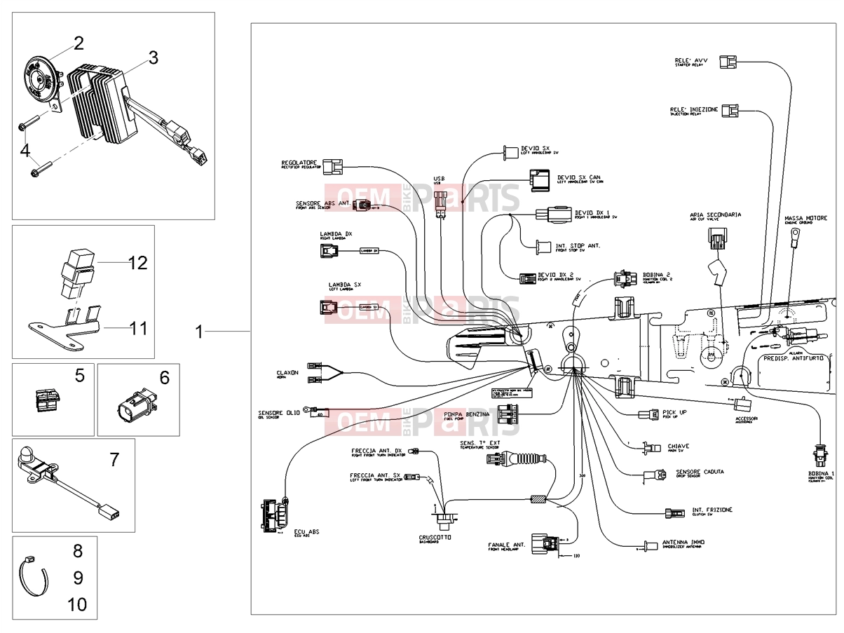 Electrical systems » Front electrical system - Motoguzzi V7 Stone E5+ (EU) 2025