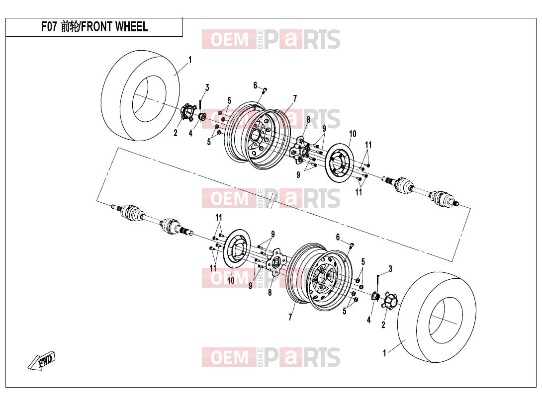 CFMOTO 2021 ATV CFORCE 450 (CF400AU-A) FRONT WHEEL