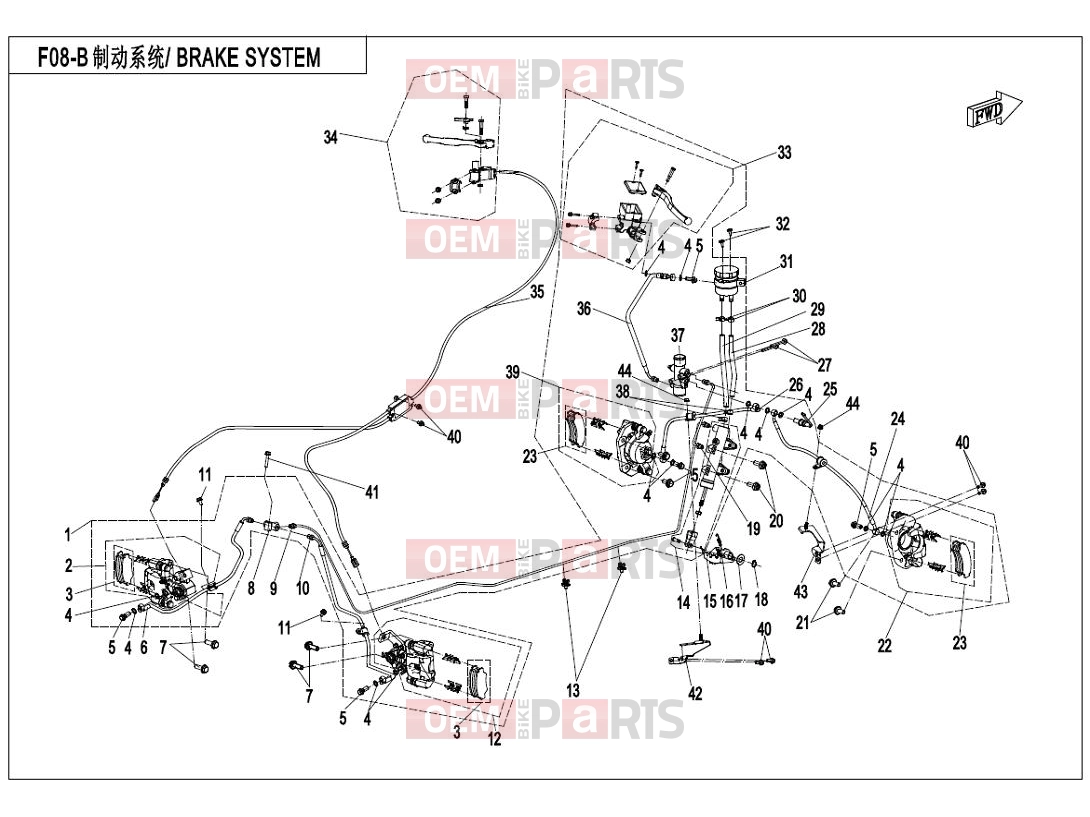 CFMOTO 2021 ATV CFORCE 450 (CF400AU-A) BRAKE SYSTEM(LH,SPLIT)