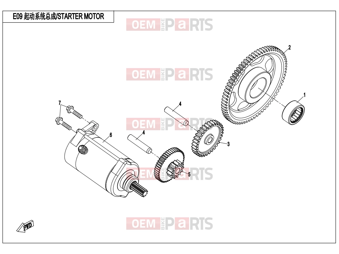 CFMOTO 2013 UTV UFORCE 800 (CF800-3) STARTER MOTOR - E09