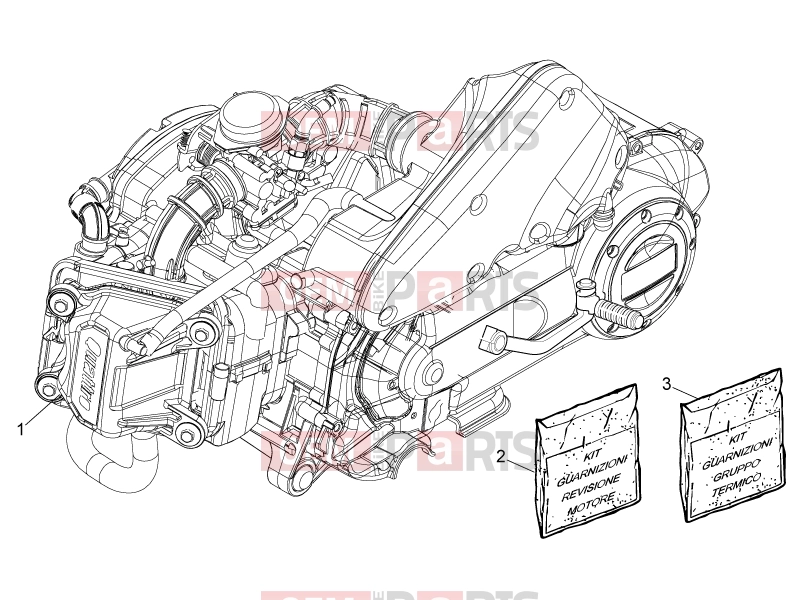 Engine » Engine assembly - Piaggio Typhoon 50 4T E2 (CA, US) 2023