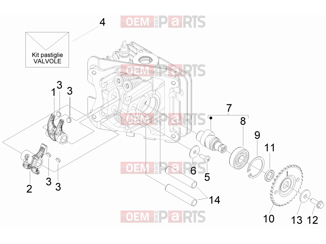 Engine » Rocking levers support unit - Piaggio Typhoon 50 4T E2 (CA, US) 2025