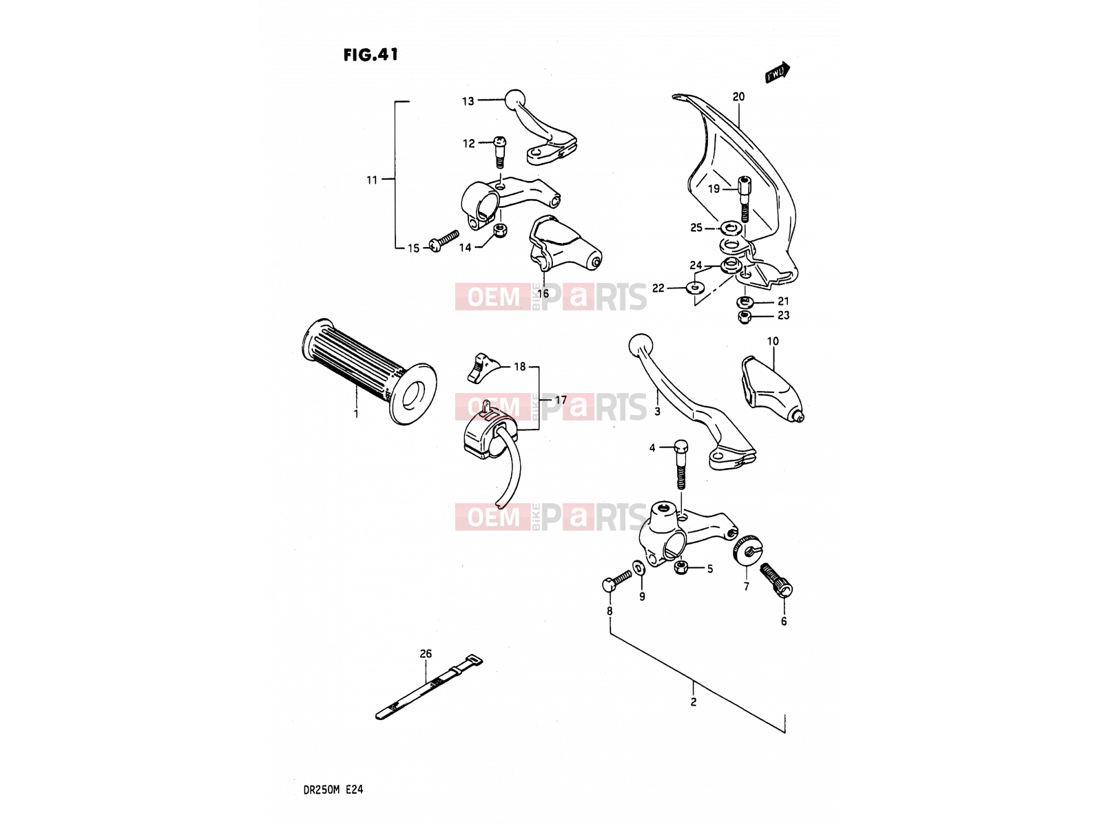 41 - LIGHT HANDLE SWITCH (E01,E02) - Suzuki DR200 M (1991)