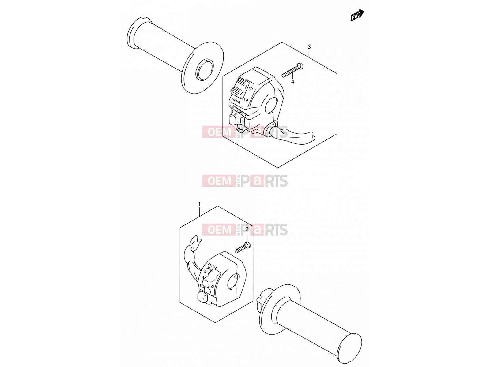 25 - HANDLE SWITCH - Suzuki DR200SE K2 (2002) (E03,E28,E33)
