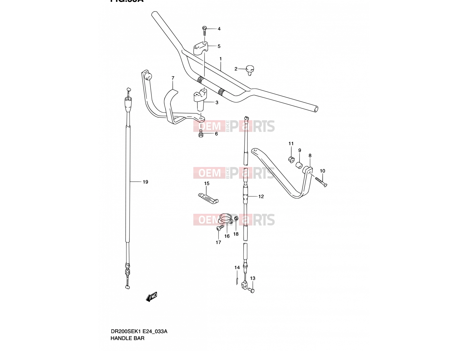 SUZUKI DR200SE K2 (2002) (E06,E24) 33A - HANDLE BAR (MODEL K2/K3/K4/K5 E24)