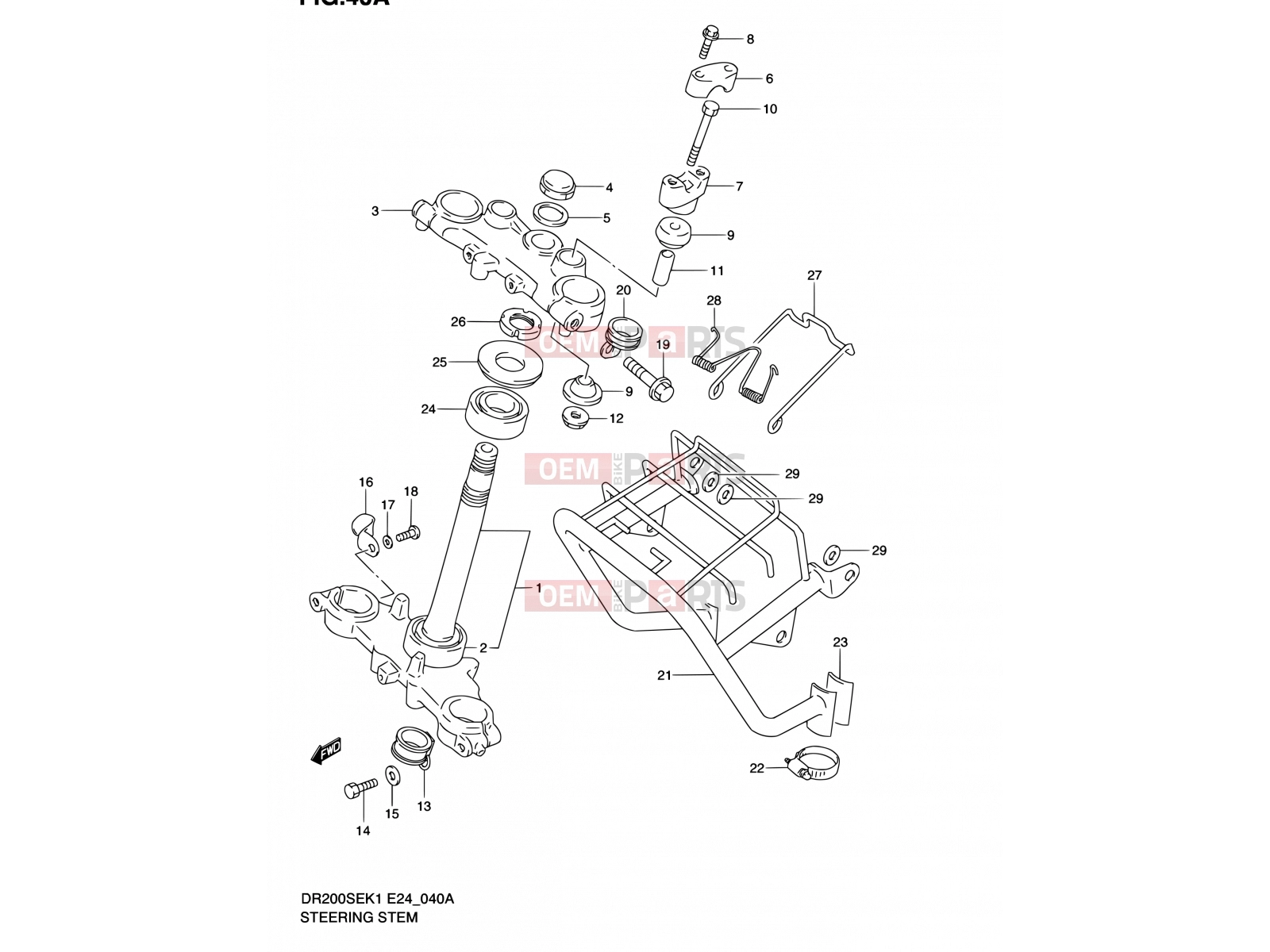 SUZUKI DR200SE K2 (2002) (E06,E24) 40A - STEERING STEM (MODEL K2/K3/K4/K5 E06,E24)